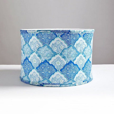 Scalamandré Akira Drum Shade | Porcelain Blue