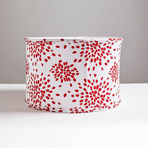 Scalamandré Fireworks Drum Shade | Red on White