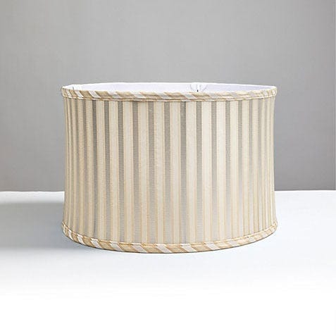 Scalamandré Shirred Stripe Drum Shade | Oyster White