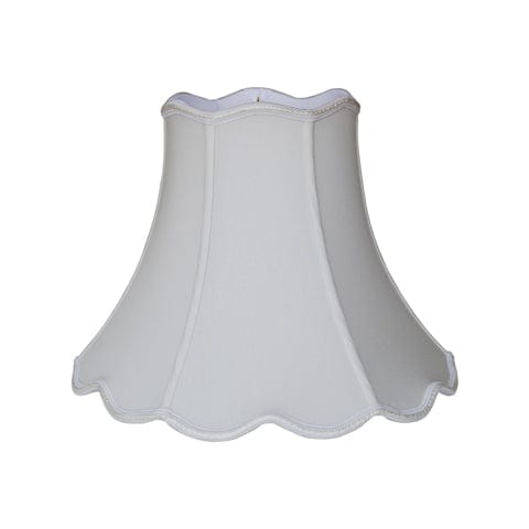 Scallop Top & Bottom Bell (Braided Trim) Anna Rayon Lamp Shade - Off White
