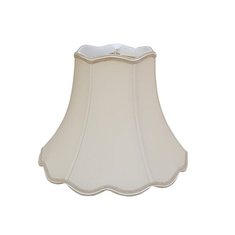 Scallop Top & Bottom Bell (Braided Trim) Anna Rayon Lamp Shade - Sand