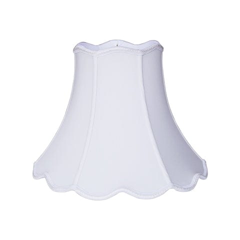 Scallop Top & Bottom Bell (Braided Trim) Anna Rayon Lamp Shade - White