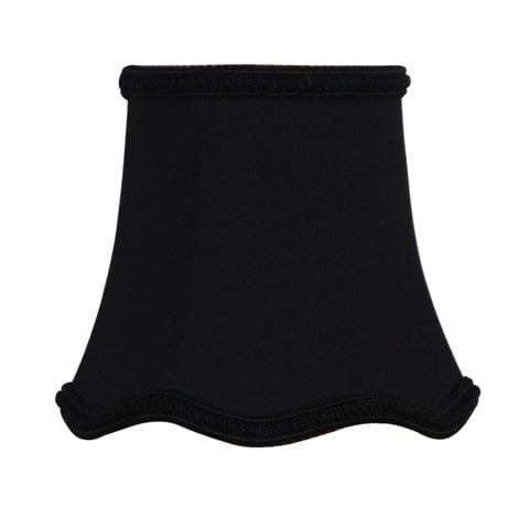Scallops Bell (Braided Trim) Anna Rayon Lamp Shade - Black Gold Lining