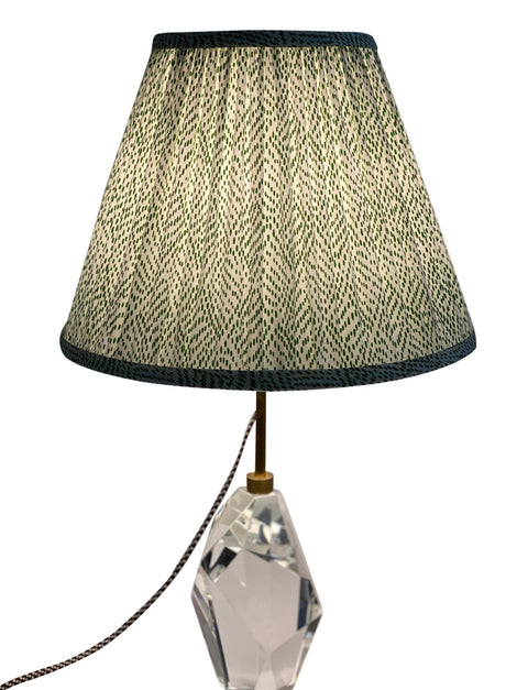 Schumacher Fabric 177762 | Duma Diamond, Green - Gathered 16” Lampshades