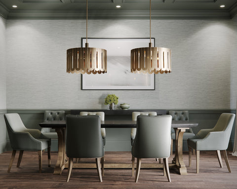 Serena Modern Chandelier with Fluted Scallop Trim Ceiling Light