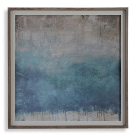 Modern Abstract Square Print with Matte Gray Frame Wall Art