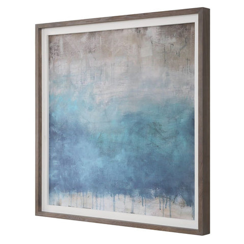 Modern Abstract Square Print with Matte Gray Frame Wall Art