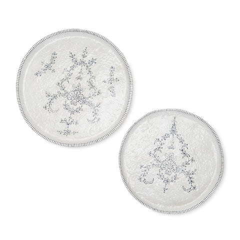 Two's Company Two's Company Mediterranean Flower Print Serving Platter - Set of 2