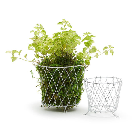 Coastal Handcrafted Geometric Round Decorative Basket Set of 2