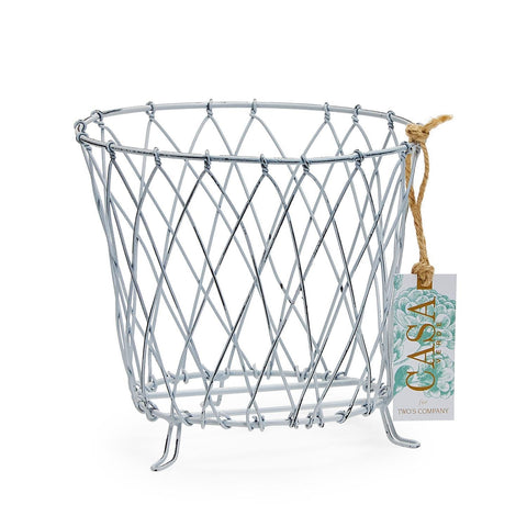 Coastal Handcrafted Geometric Round Decorative Basket Set of 2