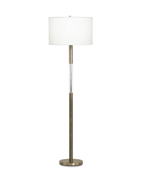 Severn Modern Column Floor Lamp in Brass