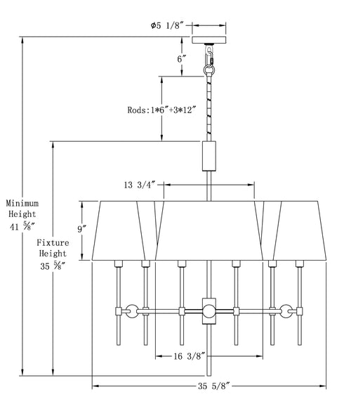 Seymour Modern Elegant Candelabra Chandelier Ceiling Light