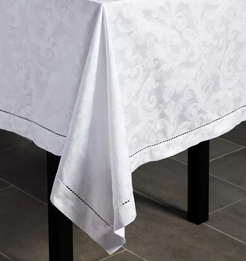 Acanthus Traditional Floral Hemstitch Tablecloth