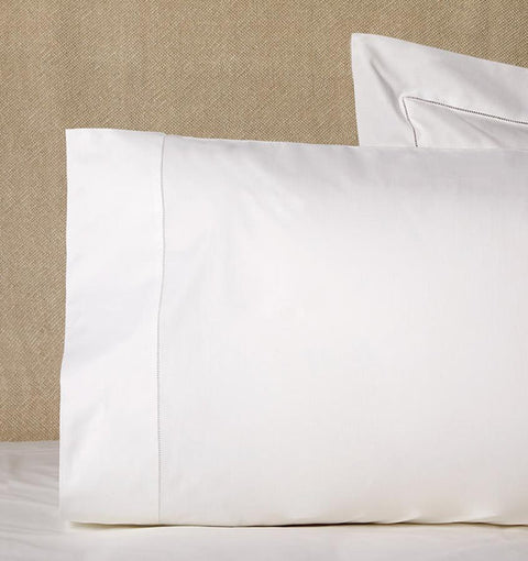 Minimalist Solid Cotton Percale Pillowcase with Hemstitching