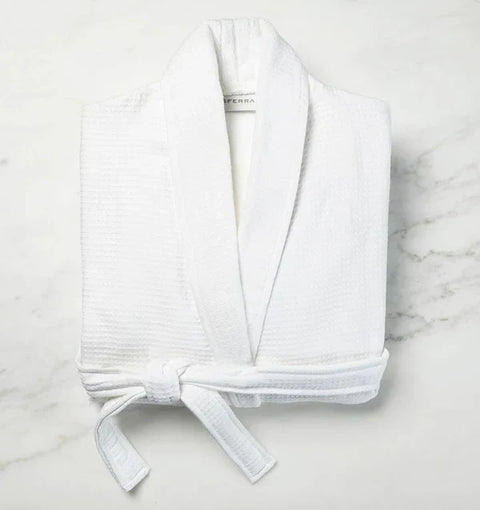 Waffle Shawl Collar Belted Bathrobe with Pockets