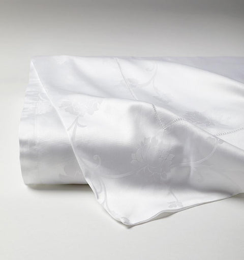 Traditional Floral Egyptian Cotton Hemstitching Flat Sheet