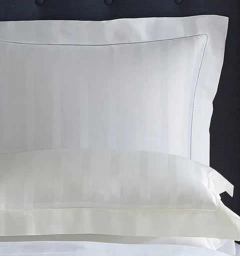 Quiet Luxury Egyptian Cotton Stripe Shams with Hemstitching