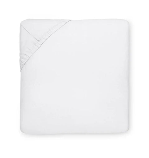 Minimalist Solid Percale Fitted Sheet with Hemstitching
