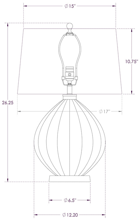 Shelley Ambient Fluted Round Table Lamp for Contemporary Spaces