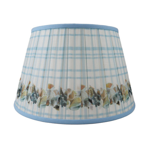 Accent Coastal Lamp Shade with Pleats and Seashells