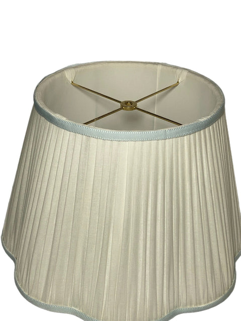 Shirred Out Scalloped Pembroke Lamp Shade + Custom Trim