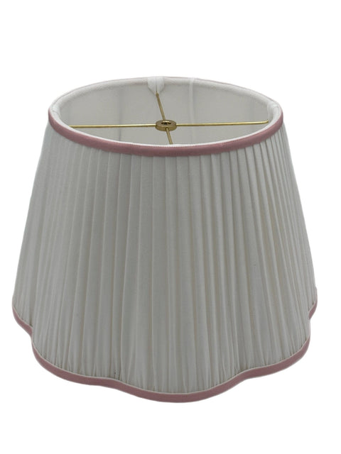 Shirred Out Scalloped Pembroke Lamp Shade + Custom Trim