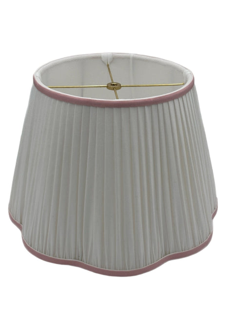 Shirred Out Scalloped Pembroke Lamp Shade + Custom Trim