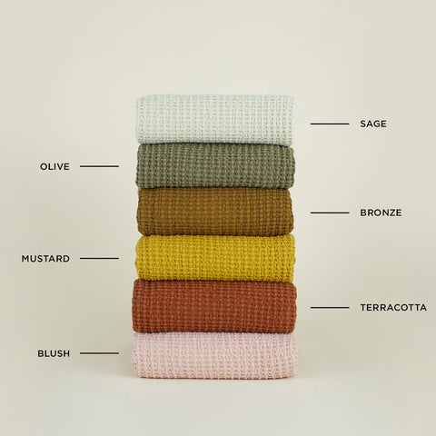 SIMPLE WAFFLE SHOWER CURTAIN