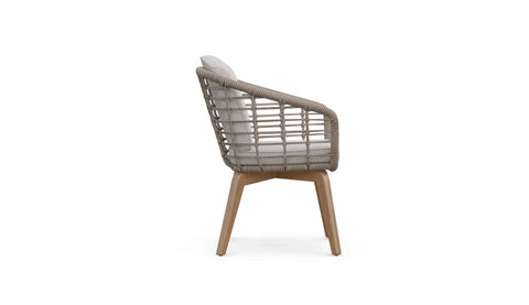 Outdoor Living and Garden Coastal Dining Armchair with Barrel Back