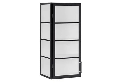 Modern Wall Cabinet with Glass and Wood Display