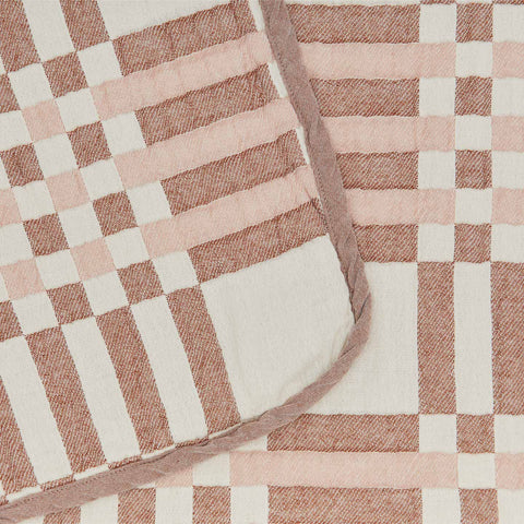 SIMPLE PLAID BLANKET - BLUSH/TERRACOTTA