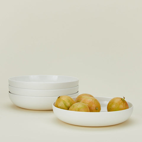 SIMPLE PORCELAIN LOW BOWL - SET OF 4