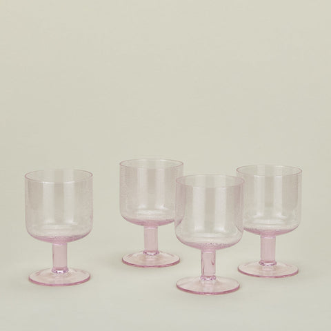 SIMPLE SEEDED GLASSWARE - SET OF 4, BLUSH