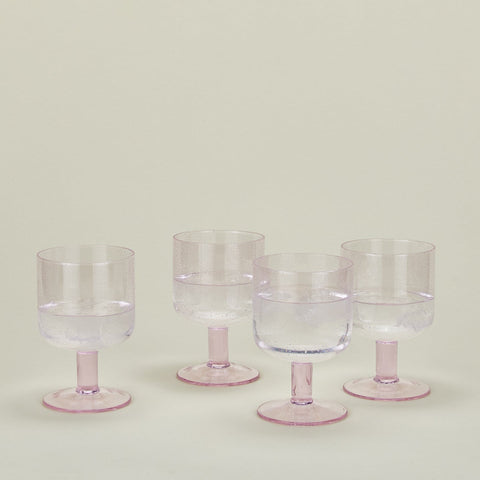 SIMPLE SEEDED GLASSWARE - SET OF 4, BLUSH