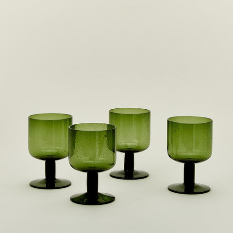 Hawkins New York Minimalist Seeded Glass Stemware Glassware - Set of 4