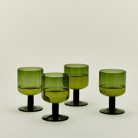 Hawkins New York Minimalist Seeded Glass Stemware Glassware - Set of 4