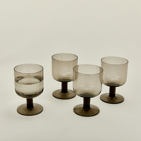 Hawkins New York Stemware Minimalist Seeded Glass Glassware - Set of 4