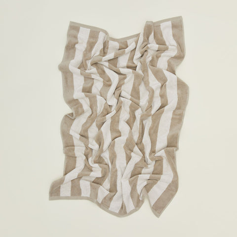 SIMPLE STRIPED TERRY TOWELS - IVORY/FLAX