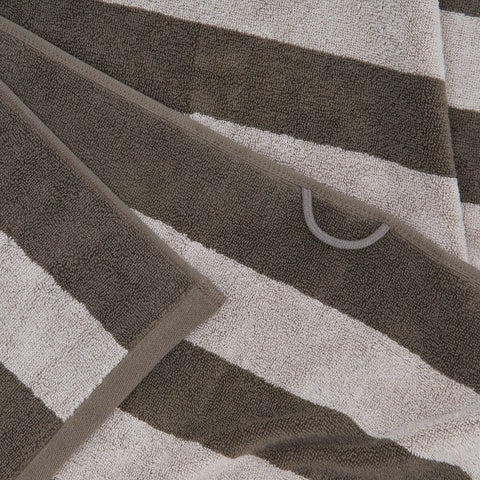 SIMPLE STRIPED TERRY TOWELS - LIGHT GREY/DARK GREY