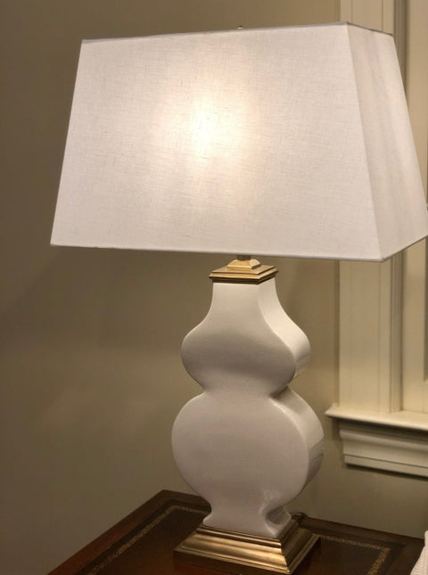 Snow Linen Rectangle - Rolled Edge; Copper Spider