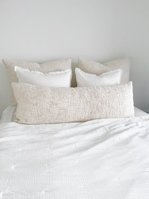 Monochromatic Minimalist Handwoven Lumbar Pillow Cover