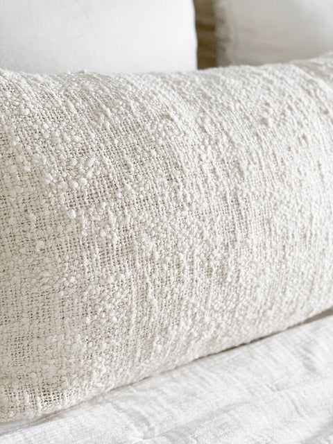 Monochromatic Minimalist Handwoven Lumbar Pillow Cover