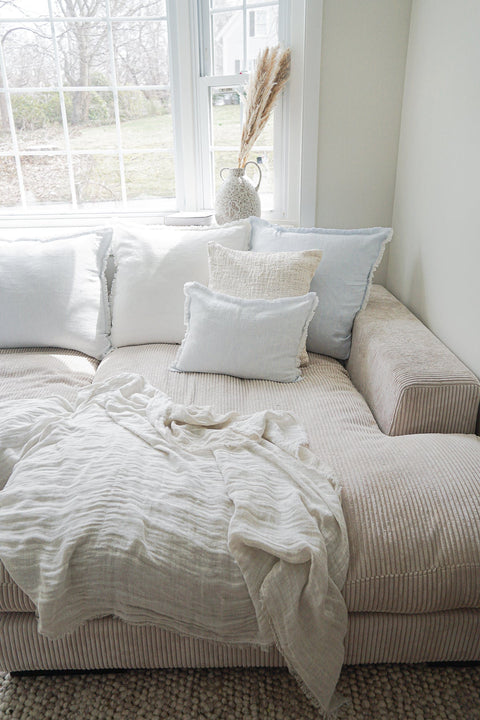 Anaya Monochromatic Scandinavian Linen Accent Throw Pillow - 14 x 20 - 20 x 20 - 26X 26