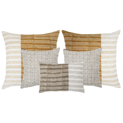 Filling Spaces Artful Traditionalist Hand Block Print Accent Throw Pillow - 18 x 18 - 20 x 20 - 22 x 22 - 24 x 24 - 26X 26 - 14 x 20 - 14 x 40 - 18 x 40 - 16 x 50