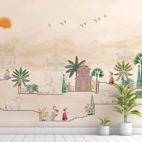 'Mandir Sunrise' Wallpaper