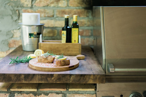 Organic Handmade Two-tone Serving Board with Contrast Trim