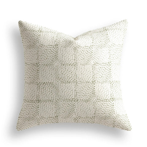 Speckled Check Throw Pillow in Chive