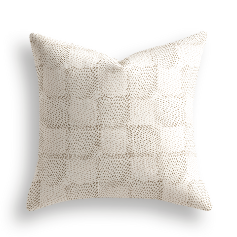 Speckled Check Throw Pillow in Oak
