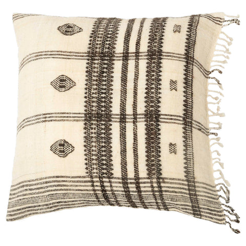 Filling Spaces Artful Traditionalist Bohemian Handwoven Embroidery Accent Pillow - 18 x 18 - 20 x 20 - 22 x 22 - 24 x 24 - 26X 26 - 14 x 20 - 14 x 40 - 18 x 40 - 16 x 50
