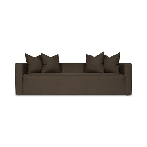 Modern Tuxedo Sofa in Off The Press Ash Upholstered Fabric